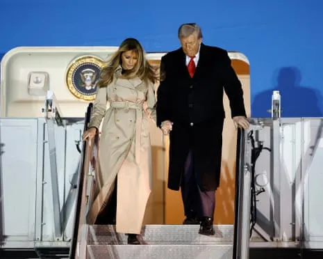 The US President Preparing to Meet Britain's Monarch while Demonstrators Gather in Windsor and London